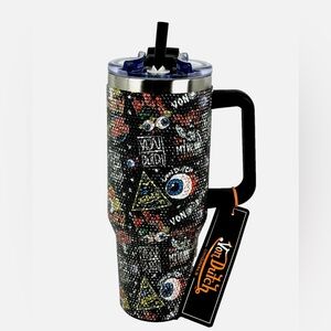 Von Dutch Graphic Double Walled Insulated Stainless Steel Tumbler Embellishments